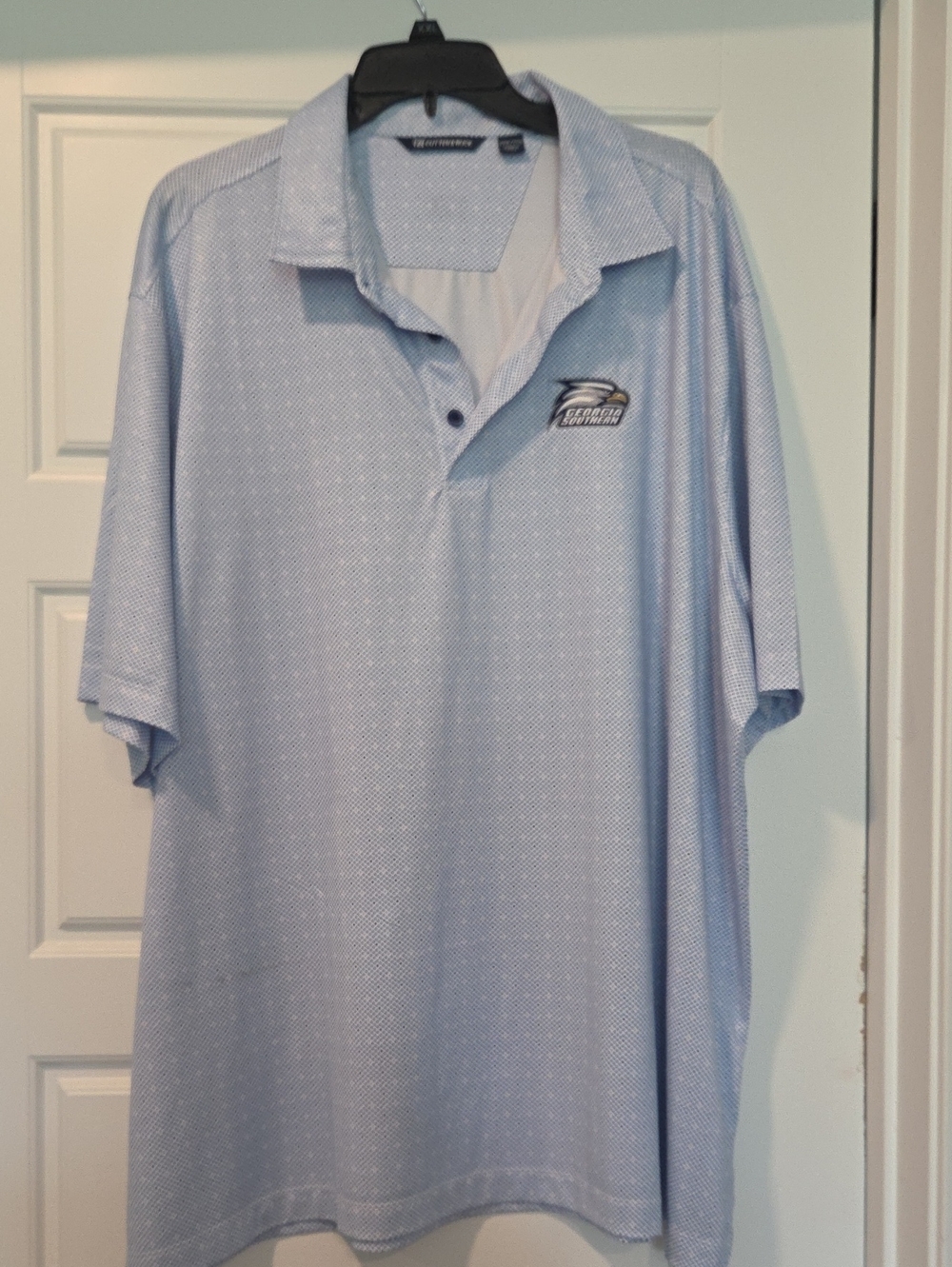 Cutter & Buck Light Blue Micro-Pattern Polo with Embroidered Logo